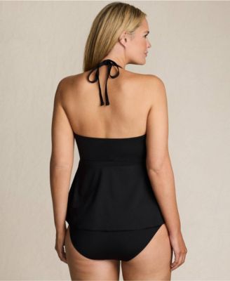 Plus Size Flutter High Neck Halter Tankini Top