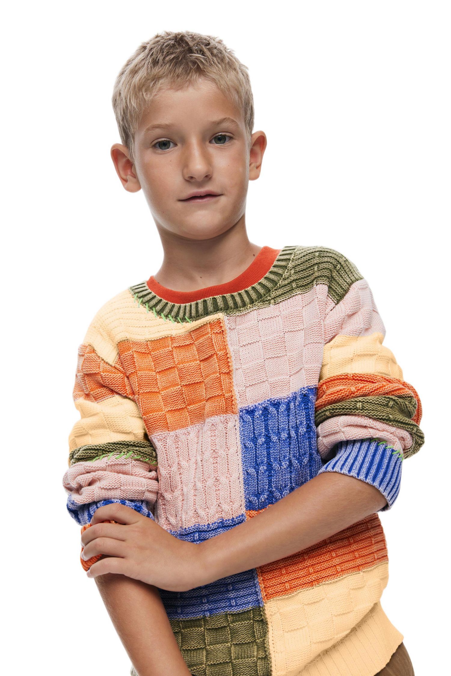 Boys's Patchwork knit sweater