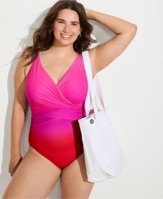 Plus Size G-Cup SlenderSuit Wrap One Piece Swimsuit