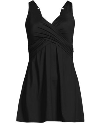 Women's SlenderSuit V-neck Wrap Swim Dress One Piece Swimsuit
