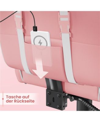 Products  Ergonomic Gaming Chair with High Back and Slide-Out Footrest Pink/White