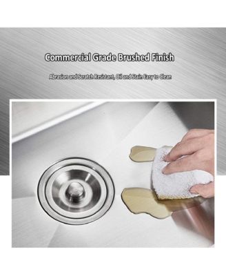 27x18inch Undermount Kitchen Sink 18 Gauge Stainless Steel Deep Basin Sink Grid Included