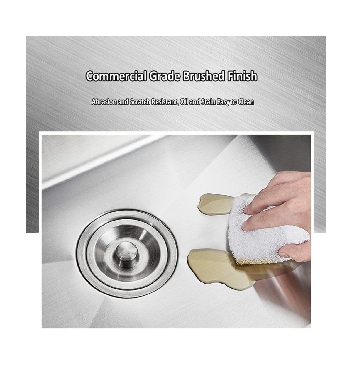 flynama 27x18inch Undermount Kitchen Sink 18 Gauge Stainless Steel Deep Basin Sink Grid Included