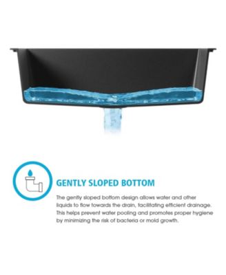 13.77x17.71inch Quartz Undermount Bar Sink with Basket Strainer Heat Stain Resistant