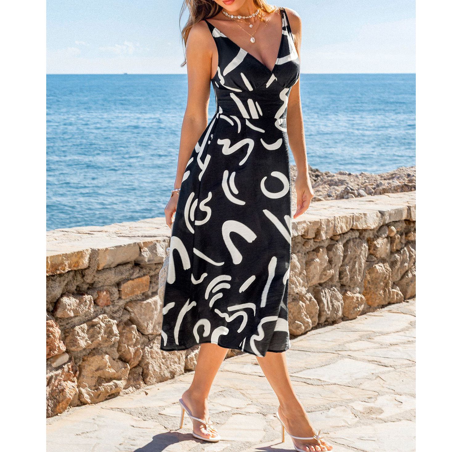 Women's Amulet Abstract Midi Beach Dress