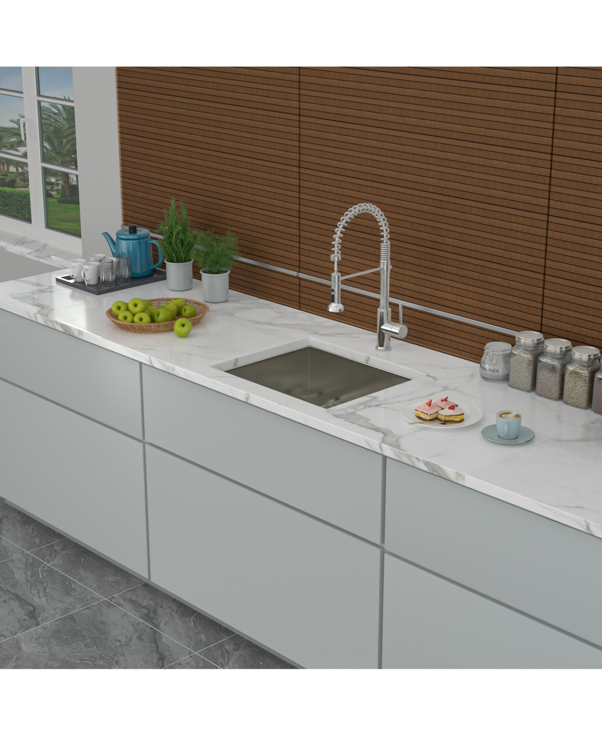 flynama 21x18x9inch Undermount Kitchen Sink 16 Gauge Stainless Steel Deep Single Bowl with Grid