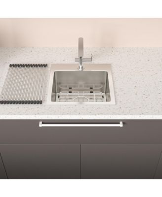 15x15x9inch Drop In Bar Sink Stainless Steel 16 Gauge Single Bowl Topmount Kitchen