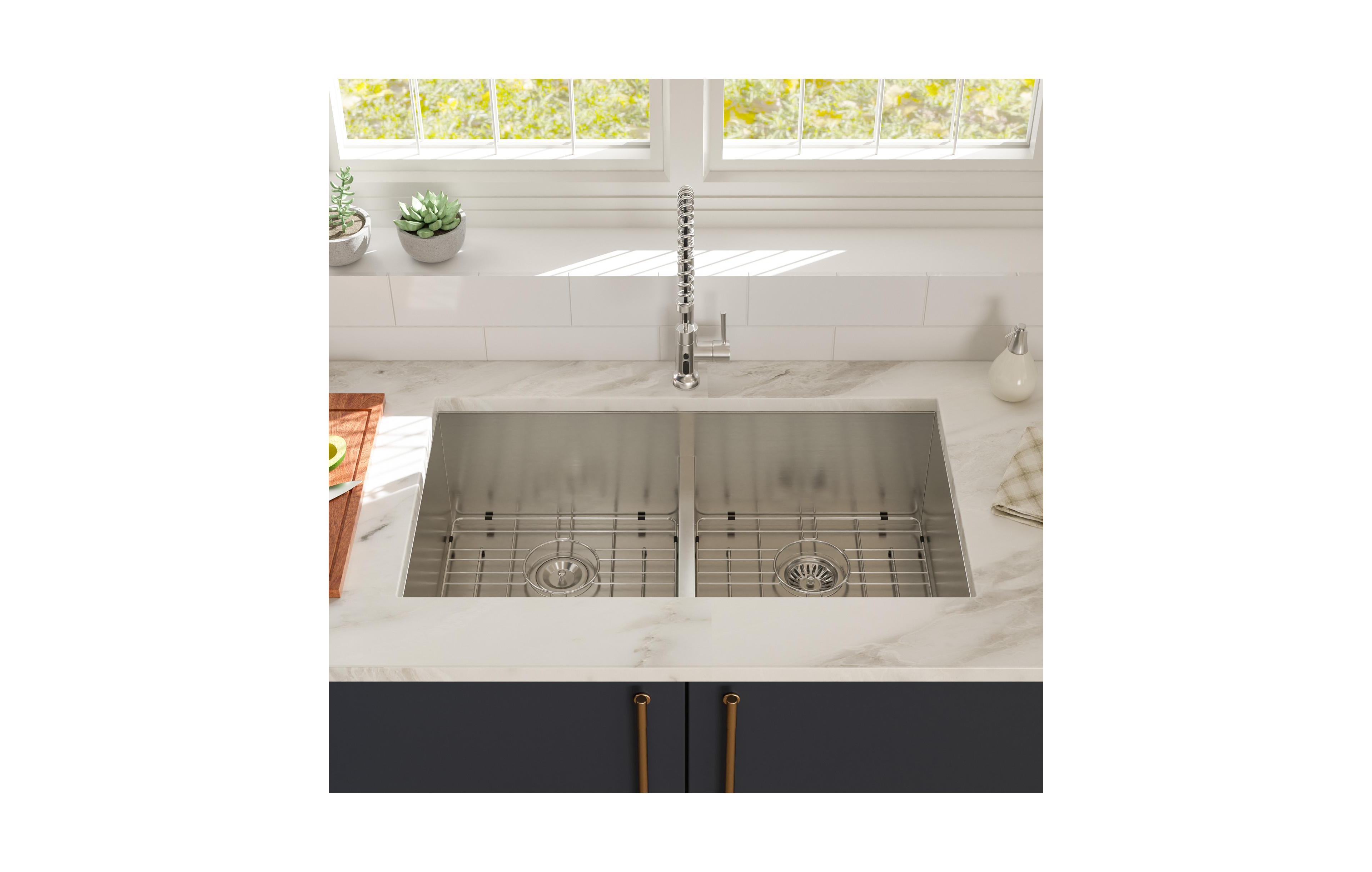 flynama 30inch Undermount Double Bowl Kitchen Sink 16G T304 Stainless Steel 50 and 50 Split 30x19x10inch 10inch Deep Sink with Full Accessories