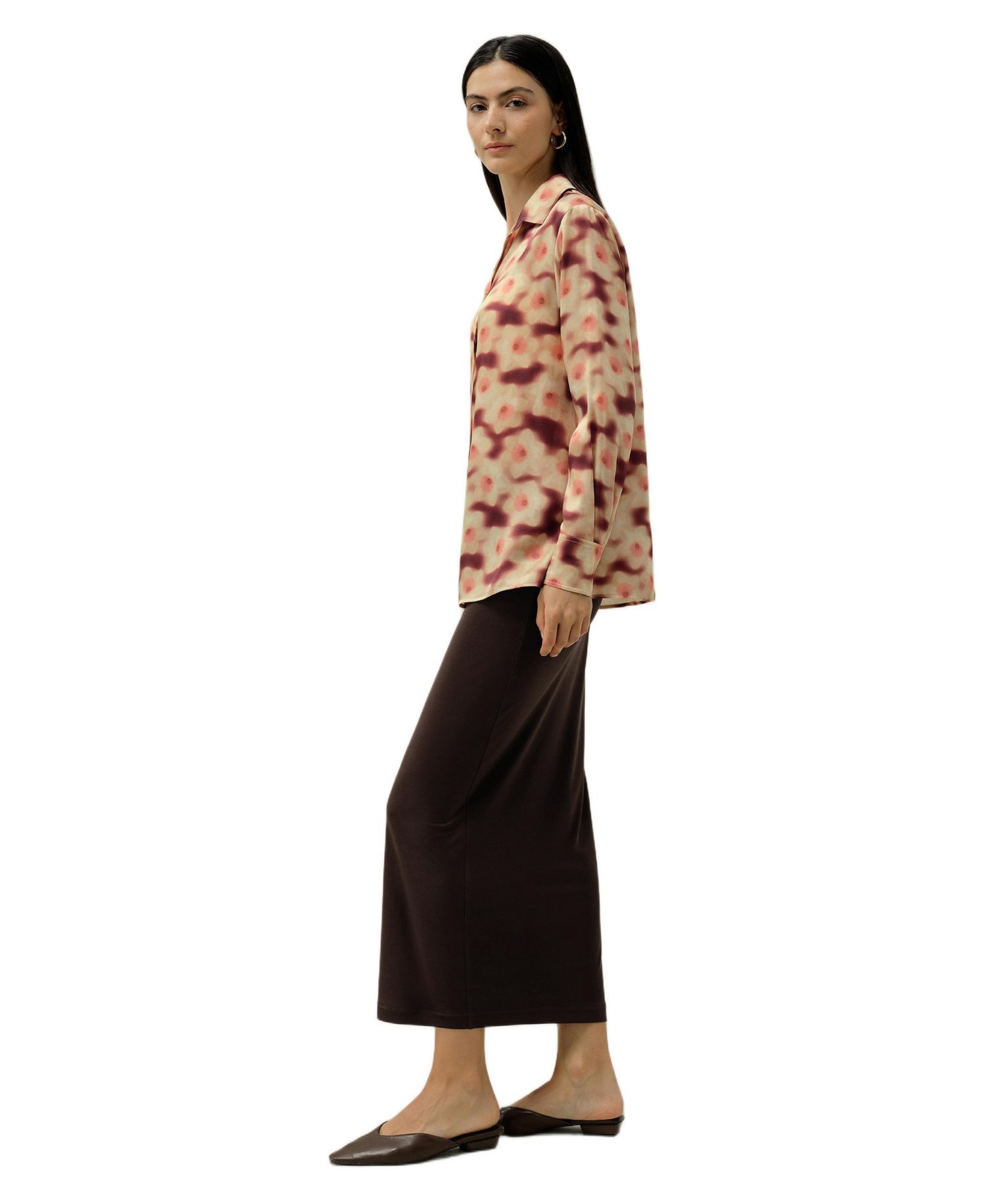 Women's Daffodil Print Silk Blouse