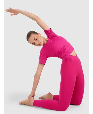 Women's quick-drying leggings for yoga and pilates - pink