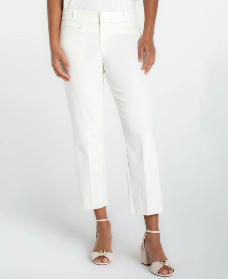 Petite High Rise Welt Pocket Crop Trousers - Whipped Cream