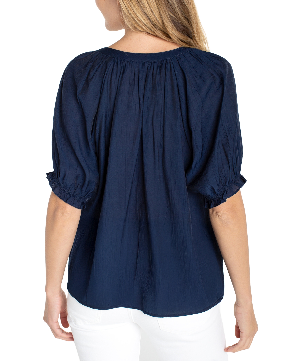 Liverpool Los Angeles Women's Draped Short-Sleeve Blouse