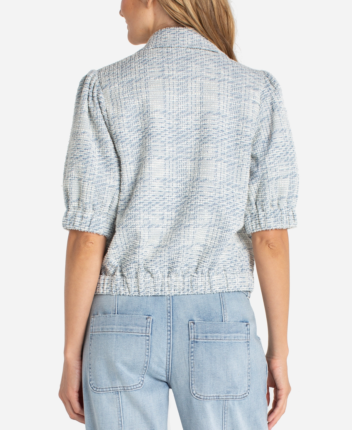 Liverpool Los Angeles Women's Collared Short Puff Sleeve Jacket