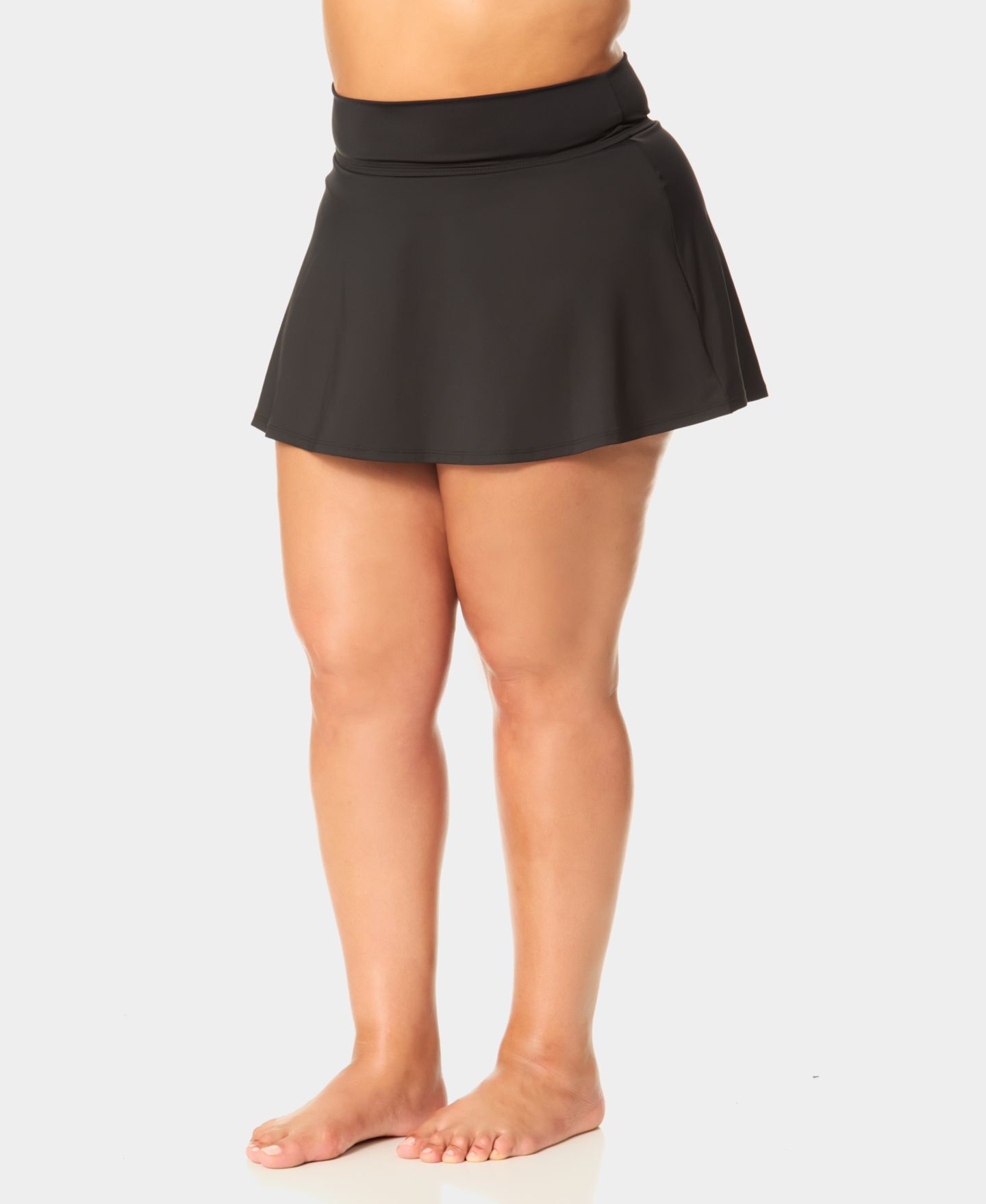 Женская юбка Anne Cole Plus Size Banded Swim Skirt, цвет: Чёрный — фото 2