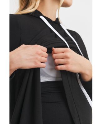 Maternity Crossover Drawstring Nursing Hoodie