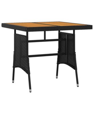 PE Rattan, Steel, Solid Acacia Wood Small Outdoor Dining Set