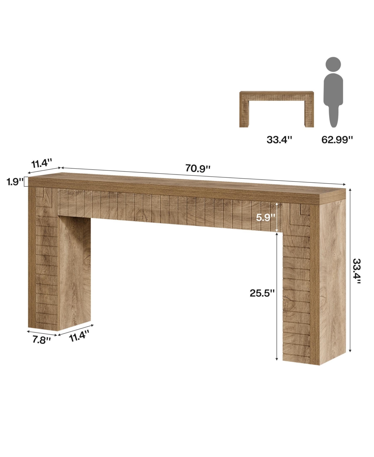 Tribesigns 70.9-Inch Extra Long Console Table for Entryway, Narrow Sofa Table Behind Couch, Suitable for Hallway, Foyer, Living Room