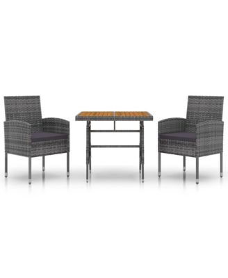 Outdoor Dining Set Grey PE rattan Standard Durable