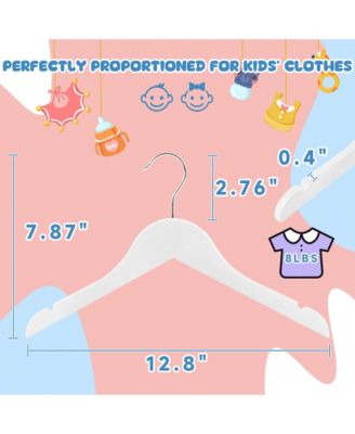 Kids Wooden Clothes Hangers, Baby Solid Wood Coat Shirt Top Hangers for Toddlers, Children, Youth's for Jackets, Dresses, Blouse, Overcoat