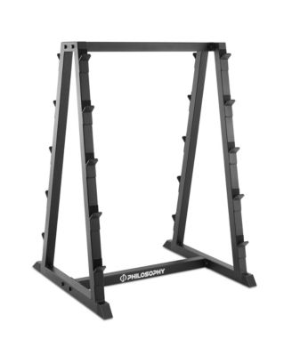 10-Bar Fixed Barbell Weight Rack - Heavy-Duty Storage Holder for Straight & EZ Curl Pre-Weighted Bars