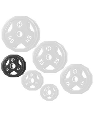 Set of 2 Rubber Coated 2-inch Olympic Grip Weight Plates (10 LB each) for Weightlifting