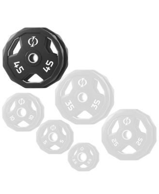 Set of 2 Rubber Coated 2-inch Olympic Grip Weight Plates (45 LB each) for Weightlifting