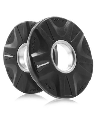 Set of 2 Rubber Coated 2-inch Olympic Grip Weight Plates (10 LB each) for Weightlifting