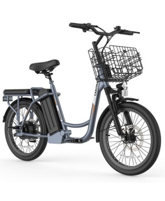 Peak 800W Electric Scooter with Seat, 20" Tire Electric Bike with 48V Removable Battery, Up to 30Miles & 20MPH, Basket&Adjustable Seat