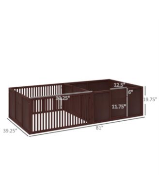 81" Extra Large Whelping Box - Two-Room Design for Dogs in Brown