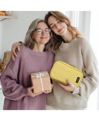 Travel Makeup Brush Holder Bag Cosmetic Brush Organizer Rococo Yellow