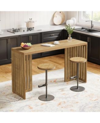 Bar Table, 63-Inch Counter Height Pub Table, Industrial Bar Height Table, Rectangular High Top Kitchen & Dining Counter Tables