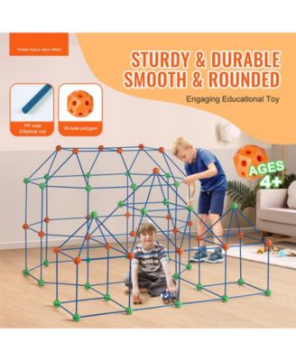 Kids Fort Building Kit with 180 Piece Construction Set for Creative STEM Play