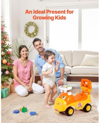 Ride On Toddler Push Car, Kids Ride-On Toy with Horn, Music and Storage