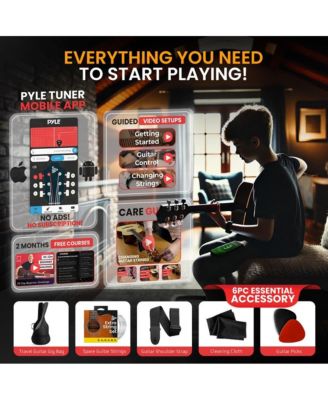 41" Full-Size Acoustic Guitar Kit, Cutaway Body with Digital Tuner and Accessory Kit, (LB