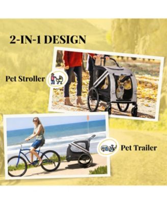 Dog Stroller Bicycle Carrier with 2 Wheels in Black