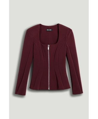 Women's Zip-Front Structured Top