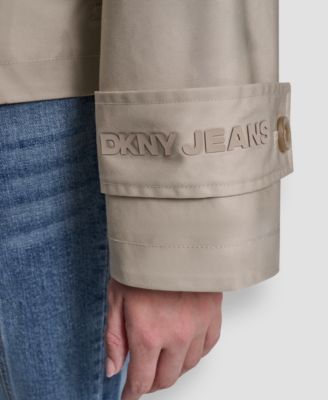 Women's Short Single Breasted Dolman Sleeve Military Trench Jacket