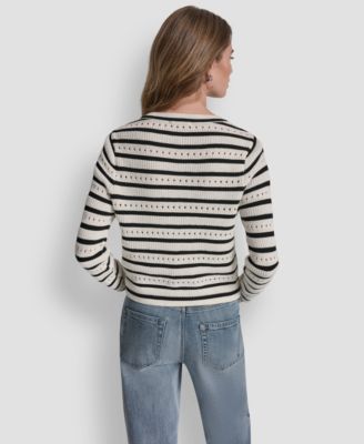 Women's Crew Neck Pointelle Sweater