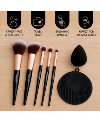 Complete Beauty Tool Kit – 7 Brushes, Blending Sponge & Precision Eyelash Trimmer