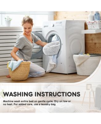 37 Inch Anti Slip Round Fluffy Faux Fur Cat Bed