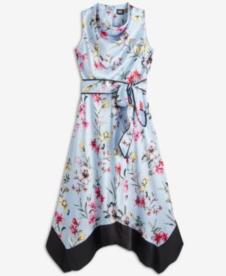 Women's Sleeveless Floral Cowl-Neck Dress