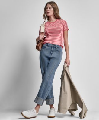 Women's High-Rise Seamed Classic Straight Leg Jeans