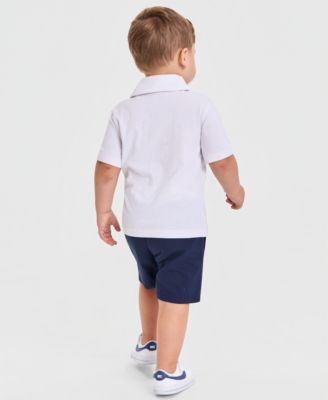 Toddler Boys' 12M-5T Stripe Polo Shirt & Shorts, 2-Piece Set