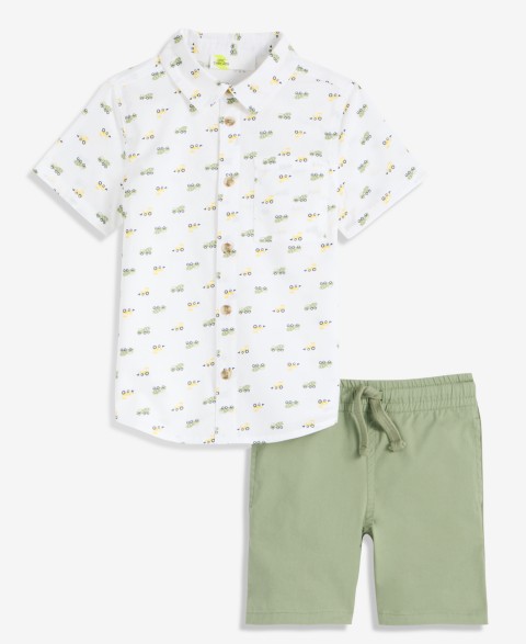 Macy's Epic Threads Toddler Boys' 12M-5T Cotton Printed Shirt & Shorts, 2-Piece Set