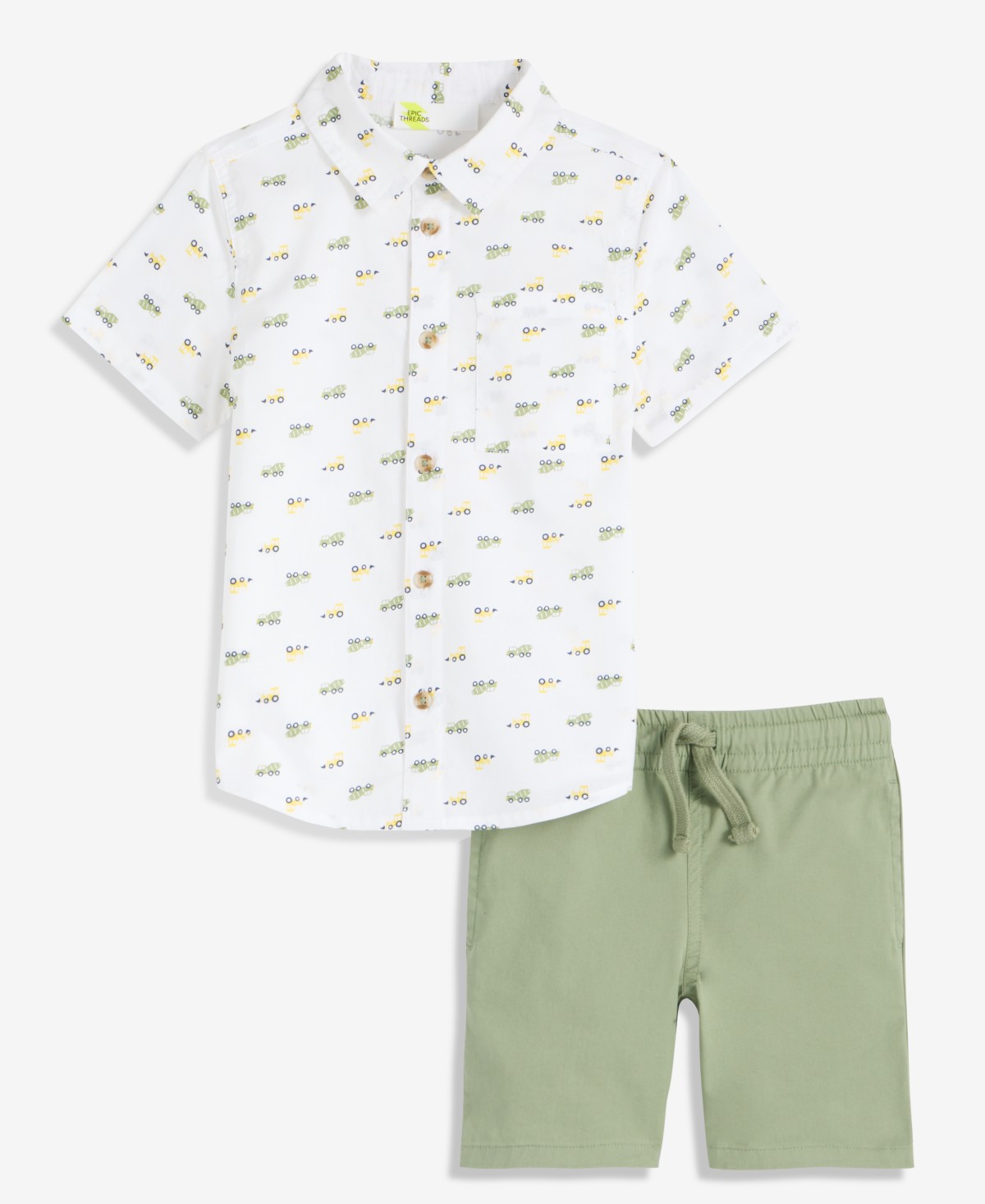 Macy's Epic Threads Toddler Boys' 12M-5T Cotton Printed Shirt & Shorts, 2-Piece Set — фото 1