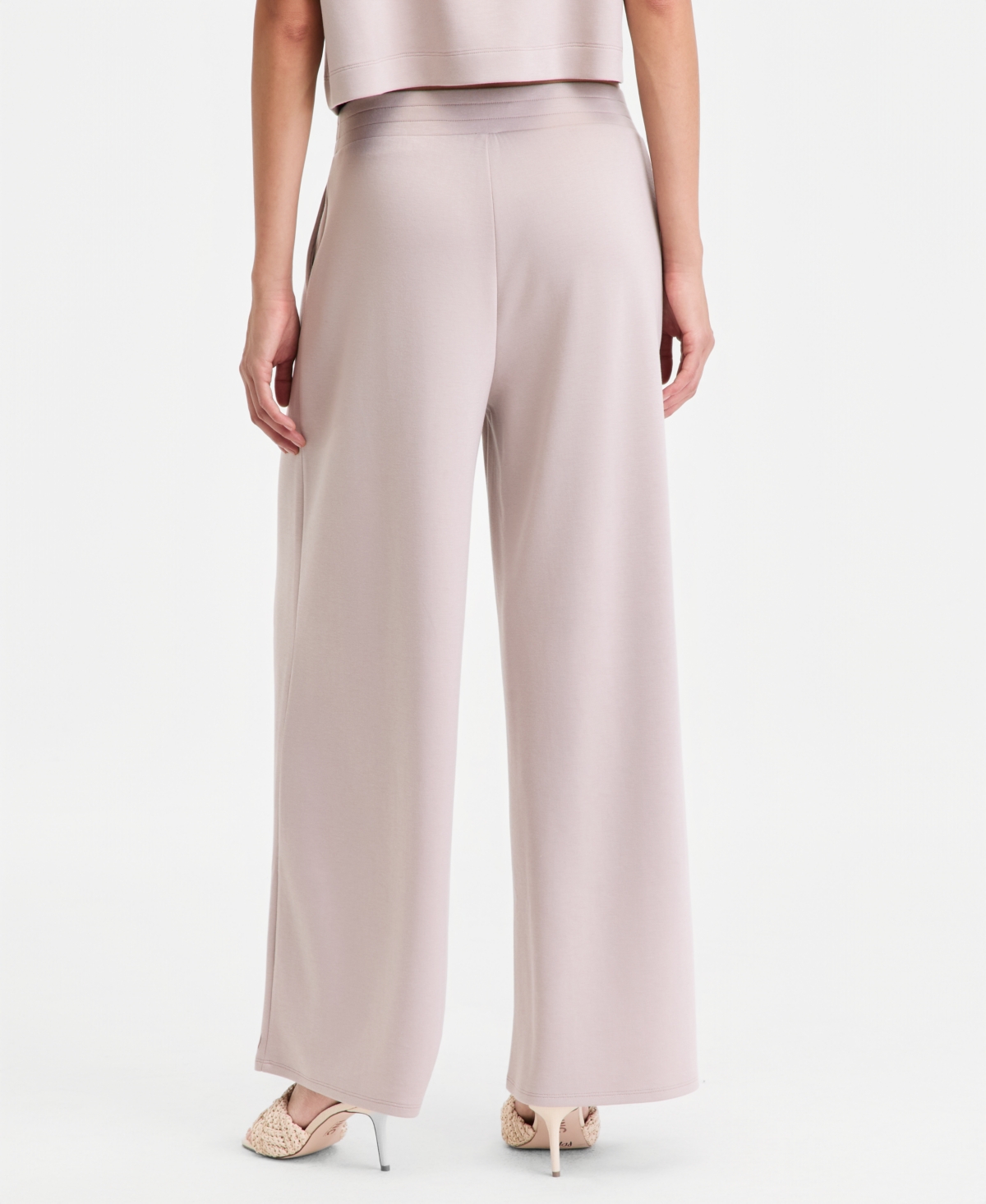 I.n.c. International Concepts Women's Off-Duty Pleat-Front Wide-Leg Sweatpants