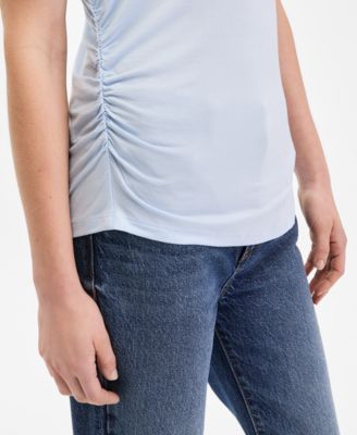 Women's Luxe-Layering Jersey Boat-Neck Short-Sleeve Top