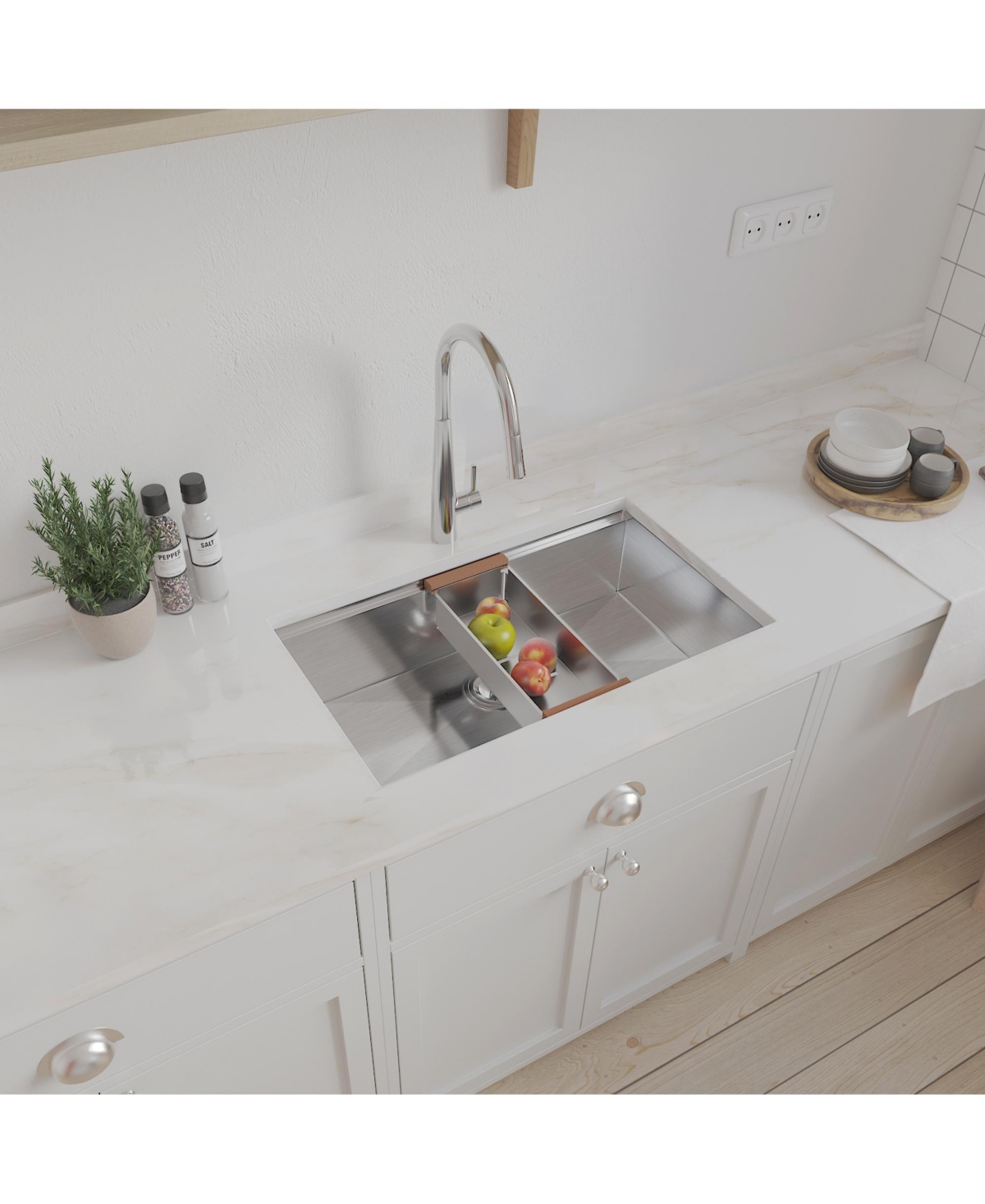 flynama 32x19inch Stainless Steel Single Bowl Undermount 18 Gauge Kitchen Sink