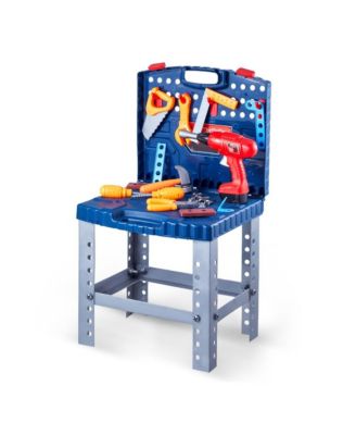 Kids Workbench, 56 pcs, Kids Tool Bench with Realistic Tools and Electric Drill, Pretend Play Construction Workbench Toys for Toddlers