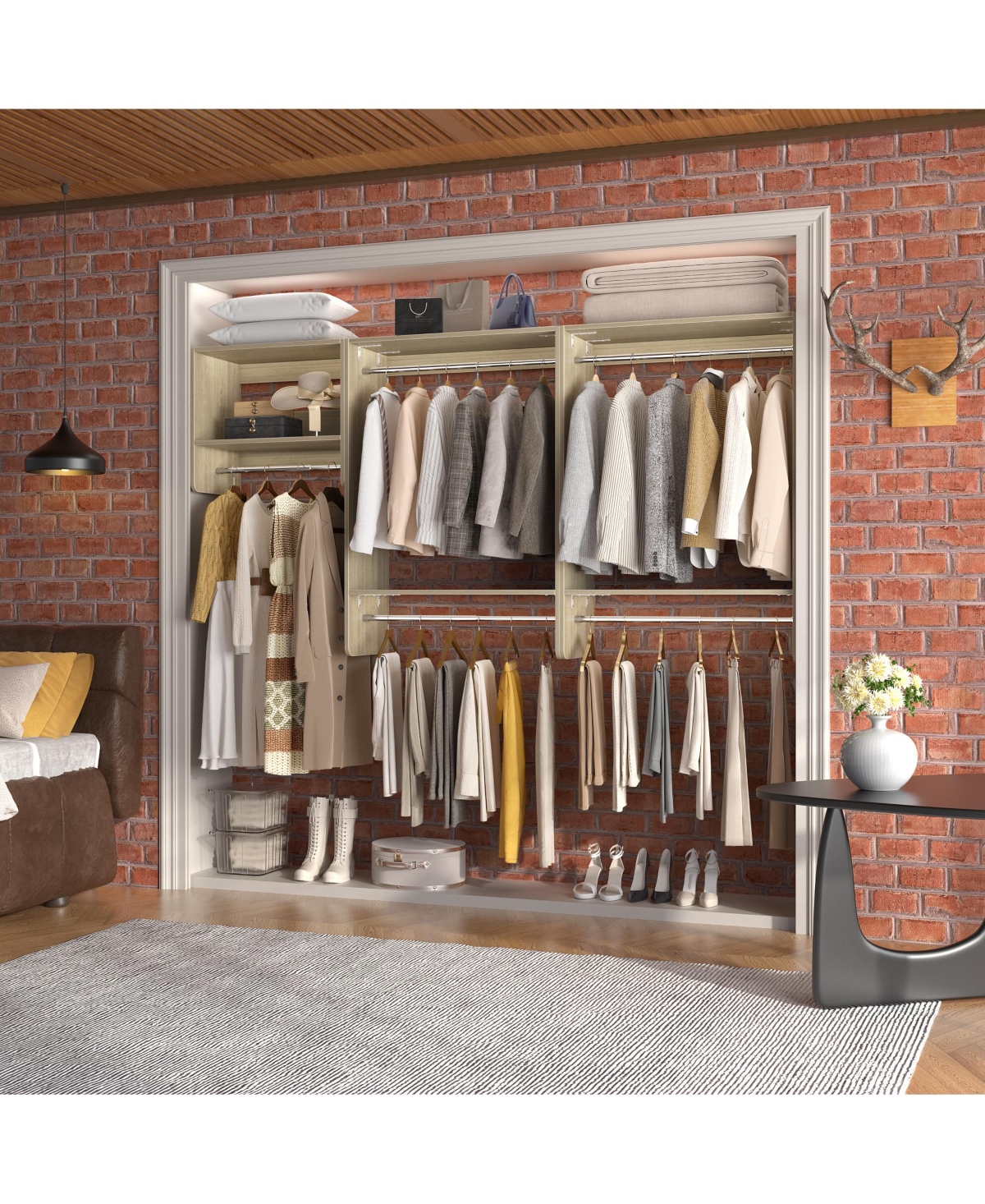 Aheaplus 23.6'' - 94.4'' Hanging Closet System Starter Kit